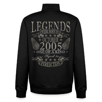 2005 Oktober Vintage - Oktober 2005 - Unisex Organic Zip Sweatshirt von Stanley/Stella - Schwarz - Hinten - AI Model Male 185 light (185cm)
