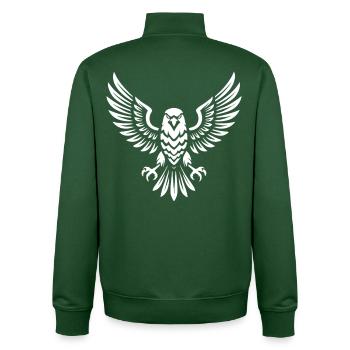 Fauconnerie majestueuse Oiseau De Proie Art - Sweat zippé unisexe en coton bio Stanley/Stella - vert bouteille - Dos - AI Model Male 185 dark (185cm)