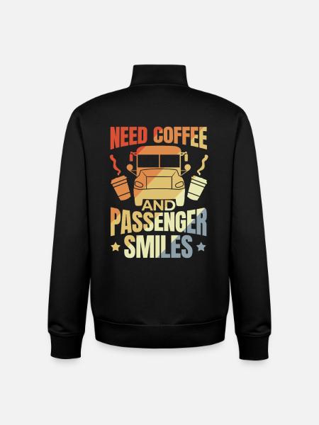 Need Coffee and Passenger Smiles - Unisex Organic Zip Sweatshirt by Stanley/Stella - black