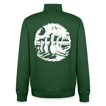 Bowling Game - Unisex Organic Zip Sweatshirt by Stanley/Stella - bottle green - Back - AI Model Male 185 dark (185cm)