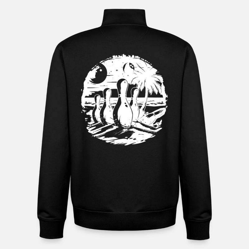 Bowling Game - Unisex Organic Zip Sweatshirt by Stanley/Stella - black