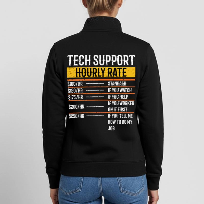 Support technique Taux horaire Programmeur Technique Sweat zippé unisexe en coton bio Stanley/Stella