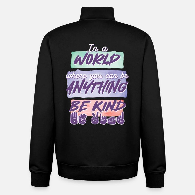 ASL Dolmetscher Gebärdensprache - Unisex Organic Zip Sweatshirt von Stanley/Stella - Schwarz