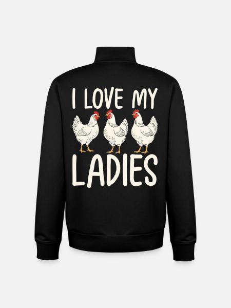 J’adore mes poules mesdames - Sweat zippé unisexe en coton bio Stanley/Stella - noir