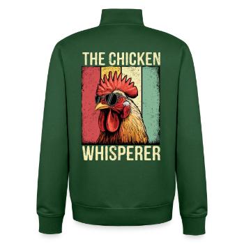 The Chicken Whisperer Retro Tea - Unisex Organic Zip Sweatshirt by Stanley/Stella - bottle green - Back - AI Model Male 185 dark (185cm)