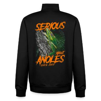 Serious About Cuban Knight Anoles Since 2003 - Unisex Organic Zip Sweatshirt by Stanley/Stella - black - Back - AI Model Male 185 light (185cm)