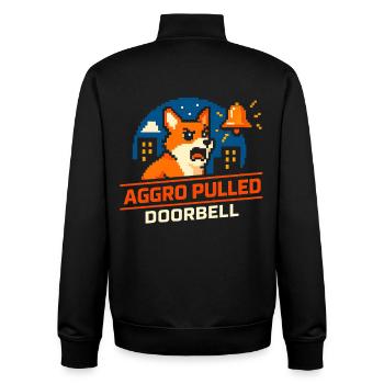 Aggro gezogen: Türklingel | Hund bellt - Unisex Organic Zip Sweatshirt von Stanley/Stella - Schwarz - Hinten - AI Model Male 185 light (185cm)