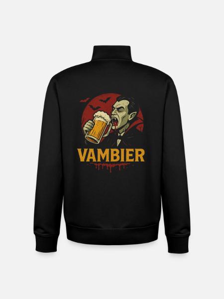Vampir trinkt Bier Retro Logo - Unisex Organic Zip Sweatshirt von Stanley/Stella - Schwarz
