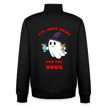 Just Here For The Boos - Lustige Halloween-Party - Unisex Organic Zip Sweatshirt von Stanley/Stella - Schwarz - Hinten - AI Model Male 185 light (185cm)