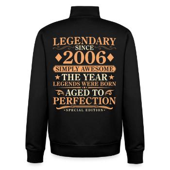 Jahrgang 2006 geboren - Vintage 20. Geburtstag - Unisex Organic Zip Sweatshirt von Stanley/Stella - Schwarz - Hinten - AI Model Male 185 light (185cm)