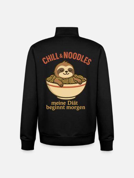 Chill Noodles Sloth Design - Unisex Organic Zip Sweatshirt by Stanley/Stella - black