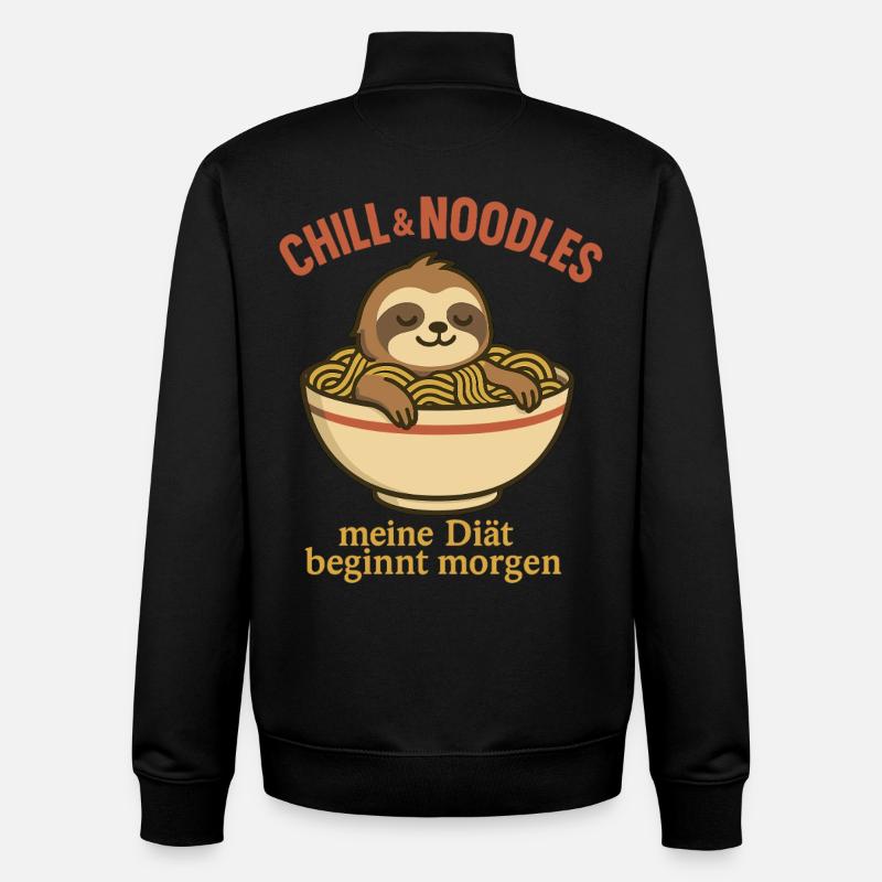 Chill Noodles Sloth Design - Unisex Organic Zip Sweatshirt von Stanley/Stella - Schwarz