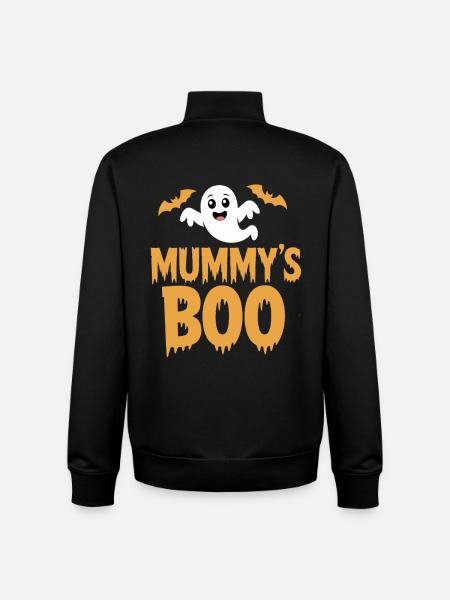 Mummys Boo Halloween Ghost - Unisex Organic Zip Sweatshirt by Stanley/Stella - black