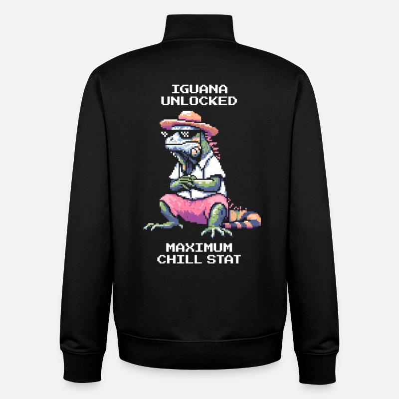 Leguan freigeschaltet | Chill-Stat Max - Unisex Organic Zip Sweatshirt von Stanley/Stella - Schwarz
