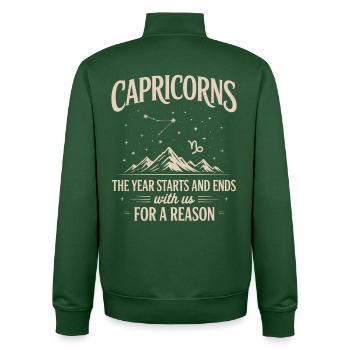 Capricorn Zodiac Sign - Unisex Organic Zip Sweatshirt by Stanley/Stella - bottle green - Back - AI Model Male 185 dark (185cm)