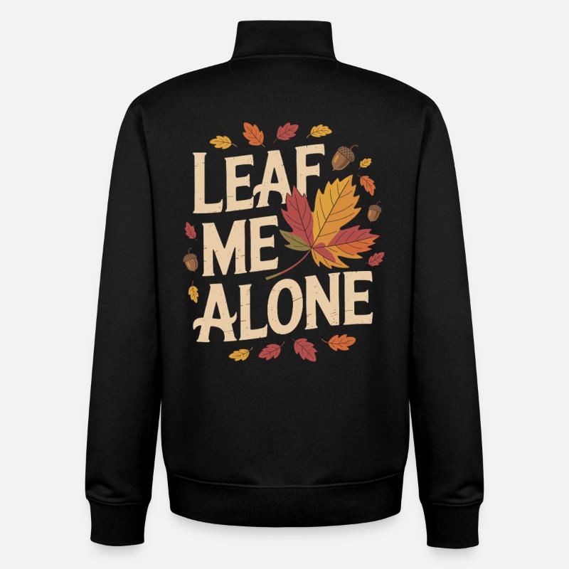 Chat Automne Drôle Laissez-moi tranquille - Sweat zippé unisexe en coton bio Stanley/Stella - noir