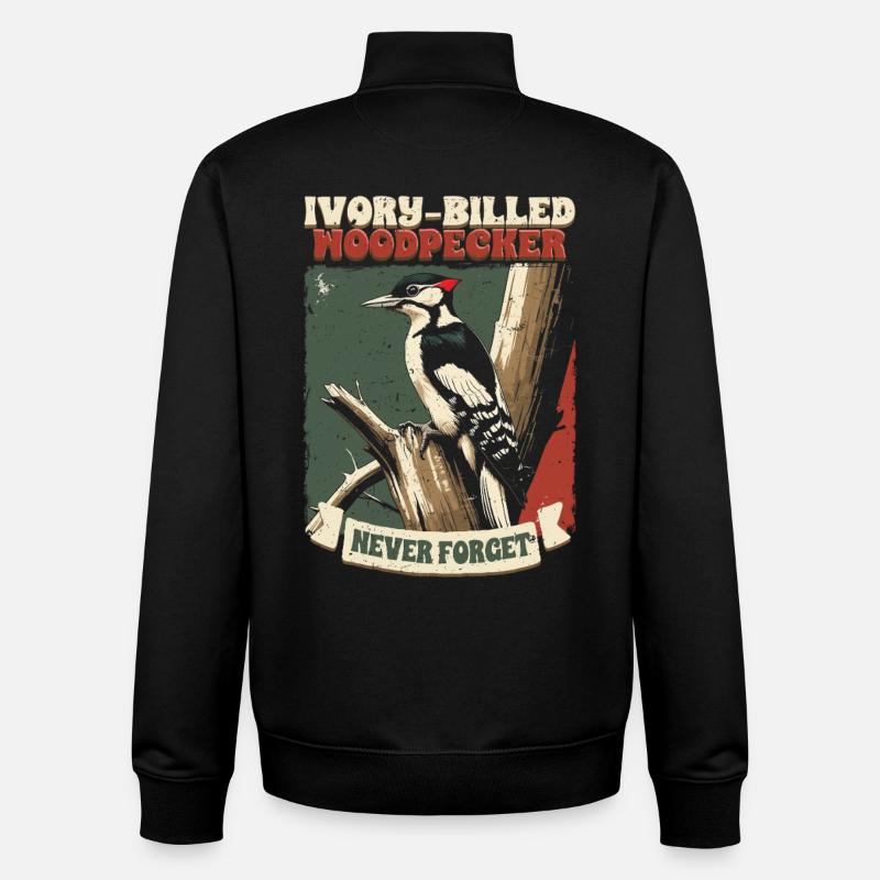 Elfenbein Specht Vogelbeobachter - Unisex Organic Zip Sweatshirt von Stanley/Stella - Schwarz