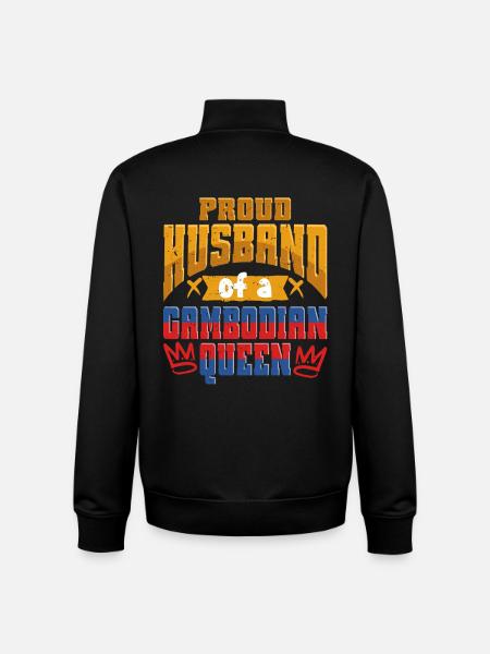 Cambodia Cambodian Husband - Unisex Organic Zip Sweatshirt by Stanley/Stella - black