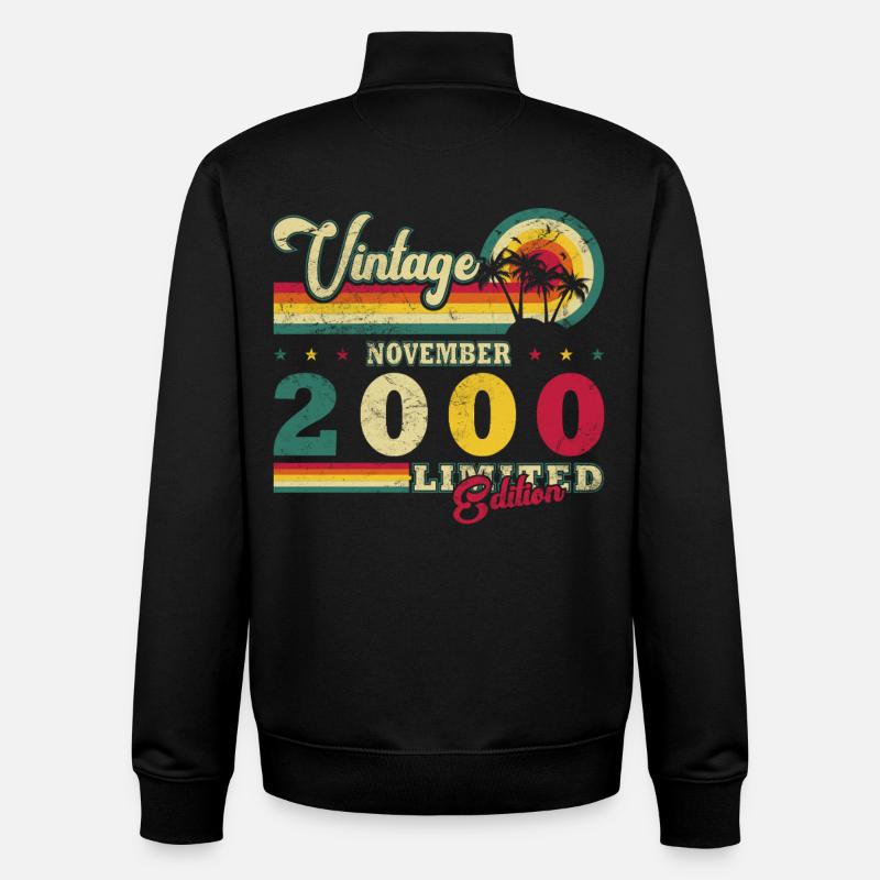 Novembre 2000 - Novembre 2000 Cadeau d’anniversaire - Sweat zippé unisexe en coton bio Stanley/Stella - noir