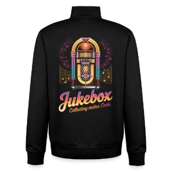 Jukebox Sammler Jukebox Collecting Makes Cents - Unisex Organic Zip Sweatshirt von Stanley/Stella - Schwarz - Hinten - AI Model Male 185 light (185cm)
