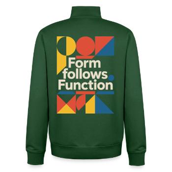 Bauhaus Architektur Architekt - Unisex Organic Zip Sweatshirt von Stanley/Stella - Flaschengrün - Hinten - AI Model Male 185 dark (185cm)