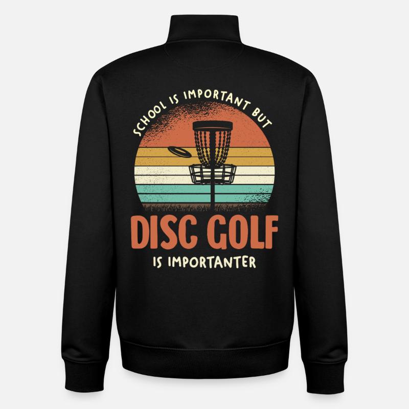 Retro Disc Golf Is Important - Unisex Organic Zip Sweatshirt von Stanley/Stella - Schwarz