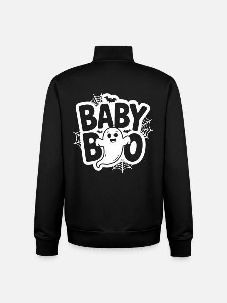 Baby Boo Halloween Ghost - Unisex Organic Zip Sweatshirt by Stanley/Stella - black