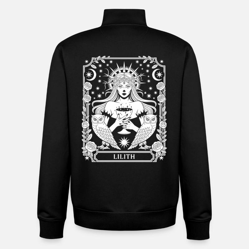 Lilith Moon Star Framing - Unisex Organic Zip Sweatshirt by Stanley/Stella - black