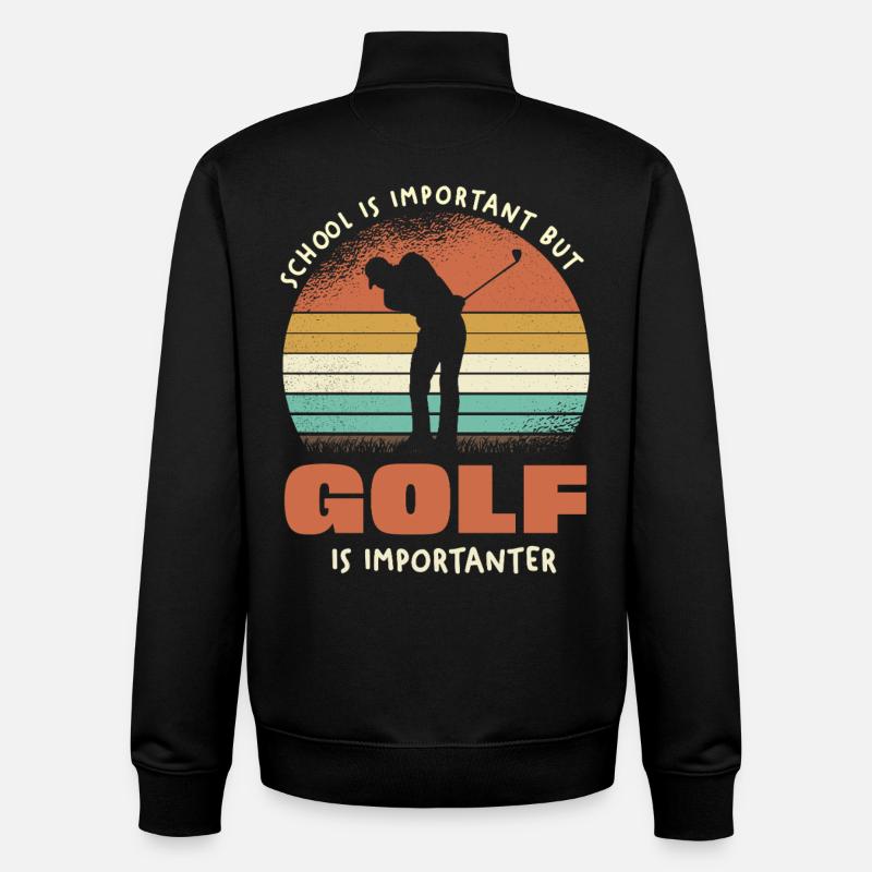 Golf is the most important - Unisex Organic Zip Sweatshirt by Stanley/Stella - black