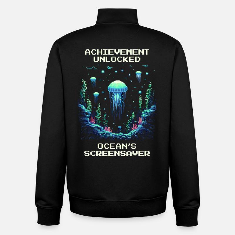 Achievement: Ozean-Bildschirmschoner - Unisex Organic Zip Sweatshirt von Stanley/Stella - Schwarz