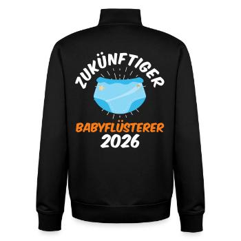 ZUKÜNFTIGER BABYFLÜSTERER 2026 Lustiges - Unisex Organic Zip Sweatshirt von Stanley/Stella - Schwarz - Hinten - AI Model Male 185 light (185cm)