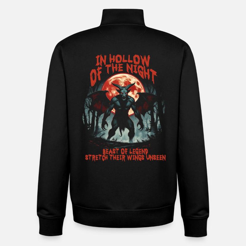 Créatures mythologiques du diable de Jersey - Sweat zippé unisexe en coton bio Stanley/Stella - noir