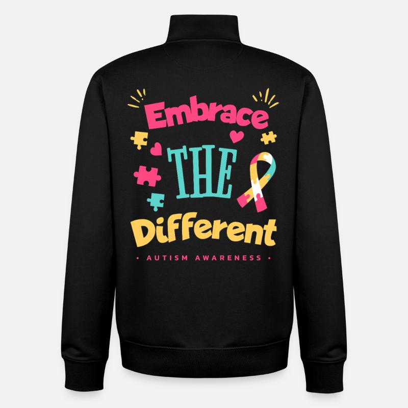 La neurodiversité est mon superpouvoir - Sweat zippé unisexe en coton bio Stanley/Stella - noir