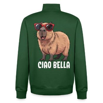 Ciao Bella - Unisex Organic Zip Sweatshirt by Stanley/Stella - bottle green - Back - AI Model Male 185 dark (185cm)