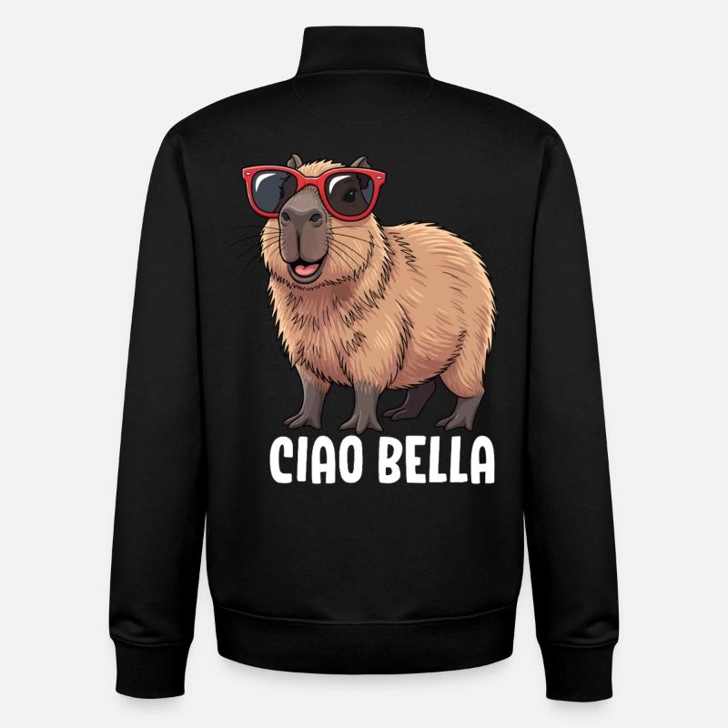 Ciao Bella - Sweat zippé unisexe en coton bio Stanley/Stella - noir
