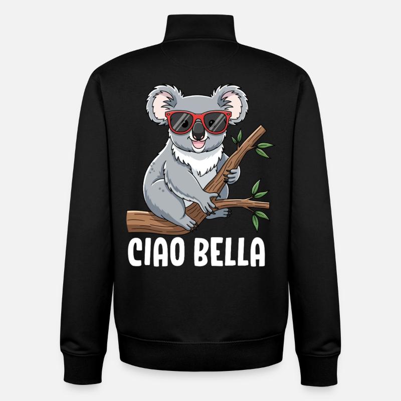 Ciao Bella - Sweat zippé unisexe en coton bio Stanley/Stella - noir
