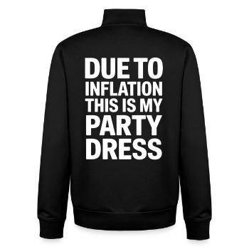 Inflation-Partykleid Spruch - Unisex Organic Zip Sweatshirt von Stanley/Stella - Schwarz - Hinten - AI Model Male 185 light (185cm)