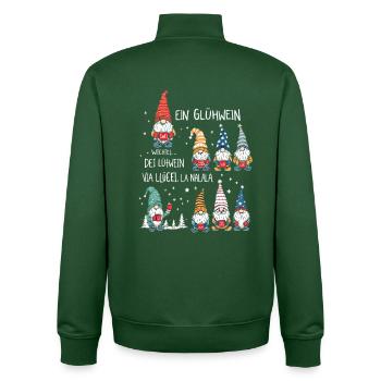 Ein Glühwein Wichtel La Nalala Weihnachten - Unisex Organic Zip Sweatshirt von Stanley/Stella - Flaschengrün - Hinten - AI Model Male 185 dark (185cm)