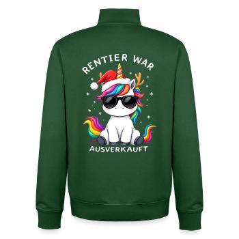 Reindeer was sold out Unicorn Christmas - Unisex Organic Zip Sweatshirt by Stanley/Stella - bottle green - Back - AI Model Male 185 dark (185cm)