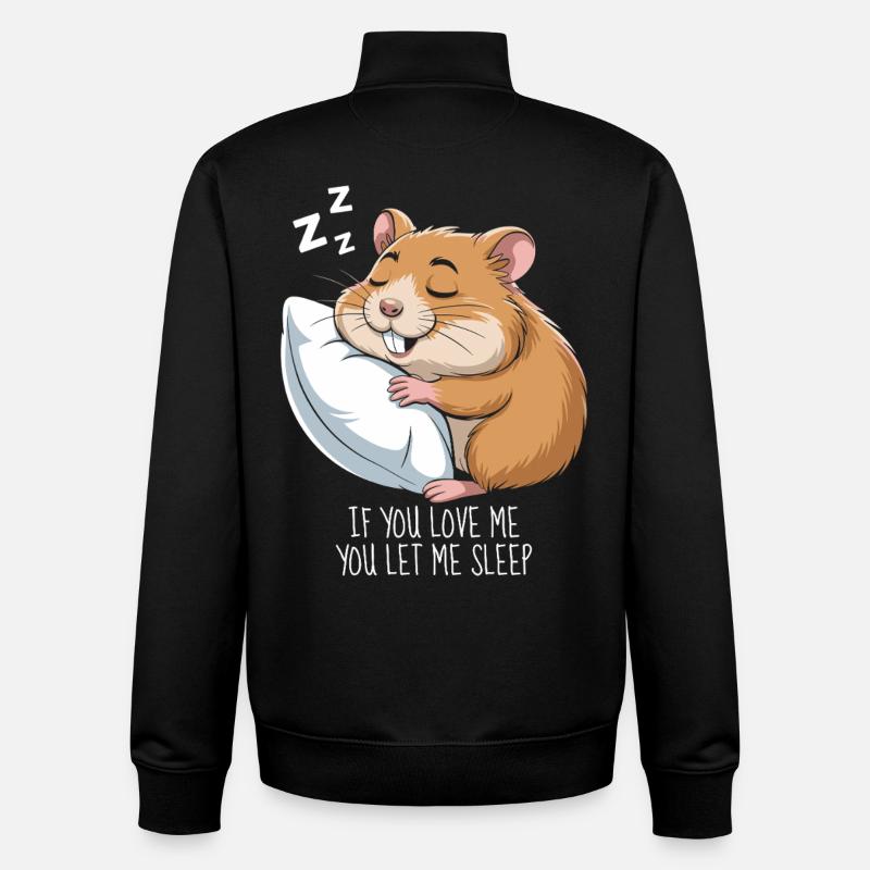 Hamster Sleeping - Unisex Organic Zip Sweatshirt by Stanley/Stella - black