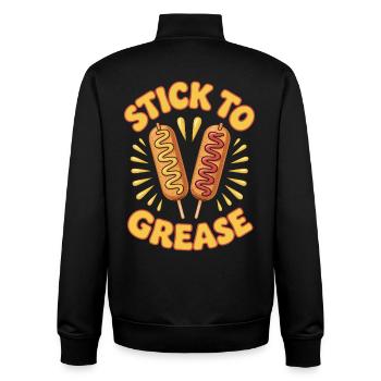 Stay with Fat Corn Dogs Foodie Fat Food - Unisex Organic Zip Sweatshirt by Stanley/Stella - black - Back - AI Model Male 185 light (185cm)