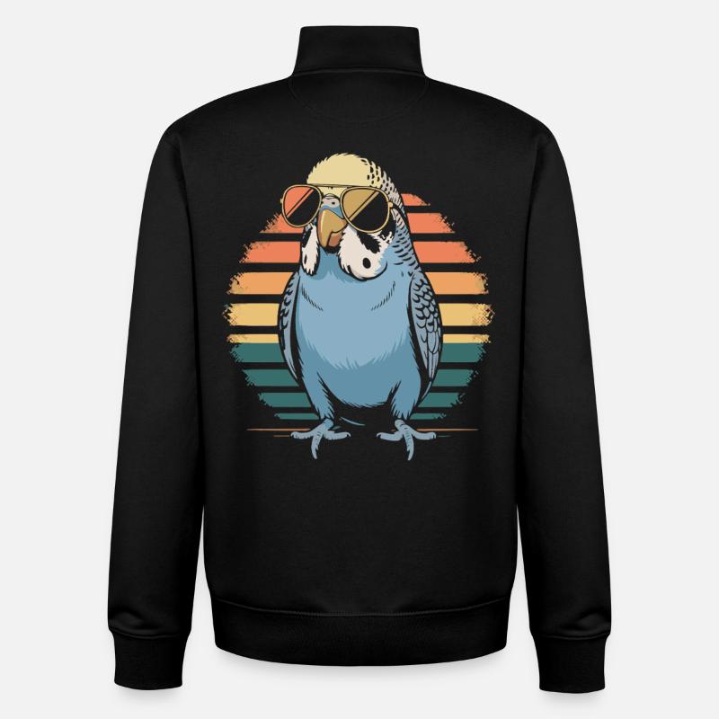 Bunter Wellensittich - Unisex Organic Zip Sweatshirt von Stanley/Stella - Schwarz