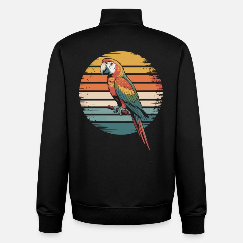 Bunter Papagei - Unisex Organic Zip Sweatshirt von Stanley/Stella - Schwarz