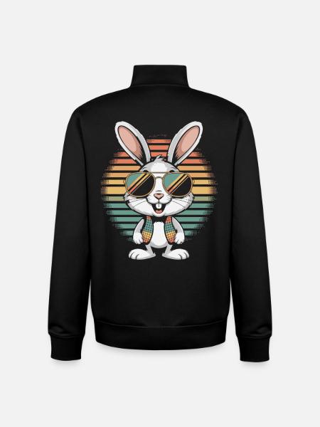 Cooler Hase - Unisex Organic Zip Sweatshirt von Stanley/Stella - Schwarz