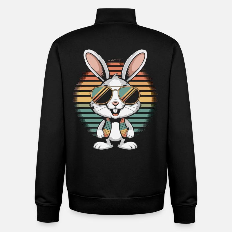 Cool bunny - Unisex Organic Zip Sweatshirt by Stanley/Stella - black