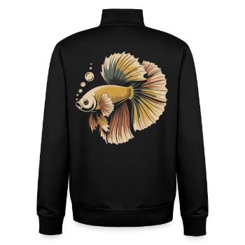 Betta Farbexplosion Fisch - Unisex Organic Zip Sweatshirt von Stanley/Stella - Schwarz - Hinten - AI Model Male 185 light (185cm)