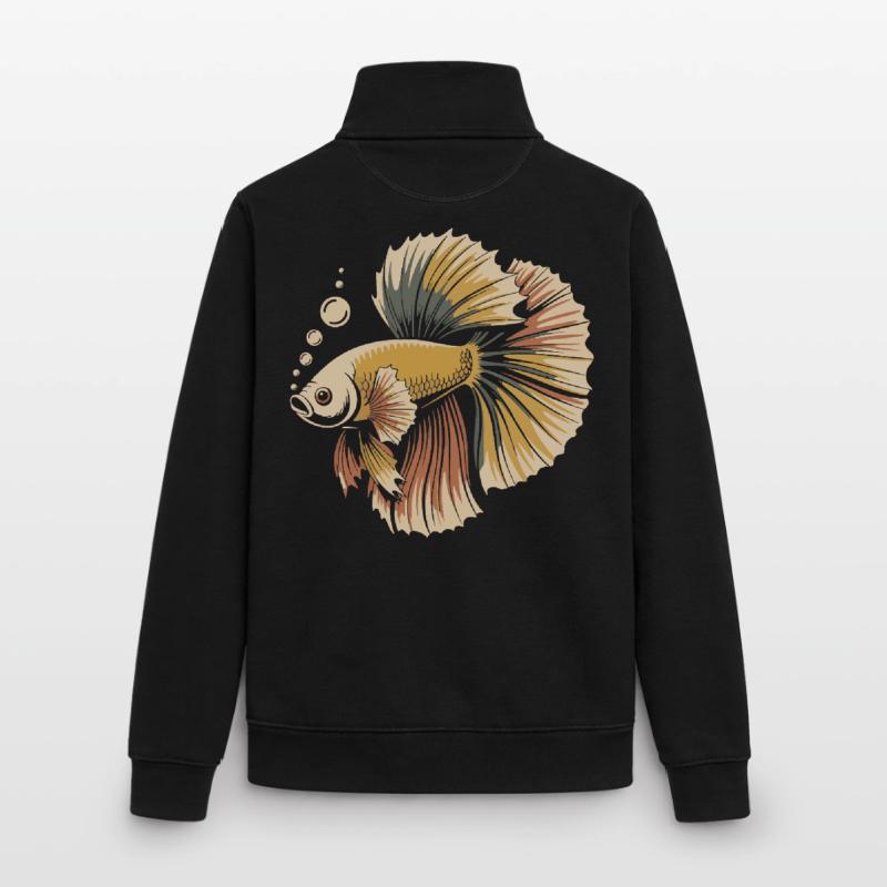 Betta Color Explosion Fish Unisex Organic Zip Sweatshirt by Stanley/Stella