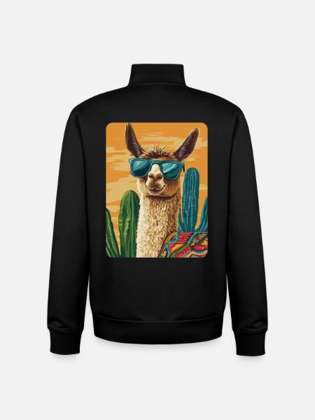 lama - Sweat zippé unisexe en coton bio Stanley/Stella - noir