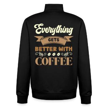 Le café rend tout meilleur - Sweat zippé unisexe en coton bio Stanley/Stella - noir - Dos - AI Model Male 185 light (185cm)