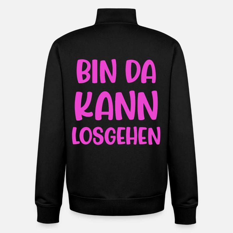 I'm here, let's go! - Unisex Organic Zip Sweatshirt by Stanley/Stella - black